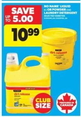 NO NAME LIQUID OR POWDER LAUNDRY DETERGENT