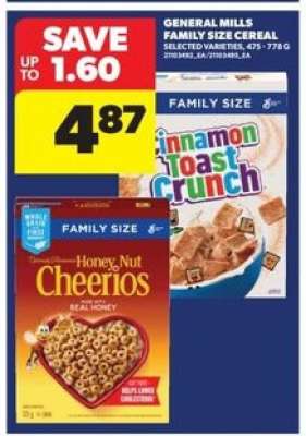 GENERAL MILLS FAMILY SIZE CEREAL
