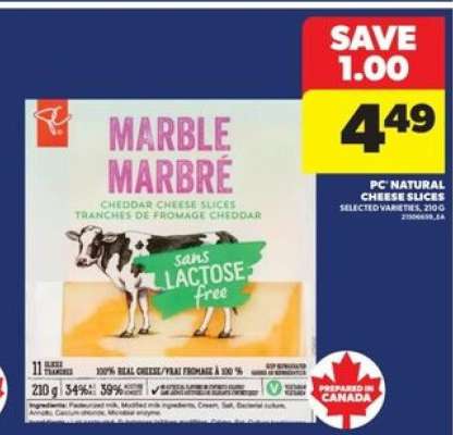 PC Natural Cheese Slices