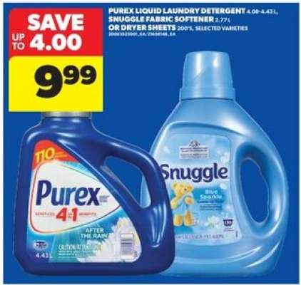 Purex Liquid Laundry Detergent or Snuggle Fabric Softener