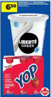 Liberté Greek or Yop Yogurt
