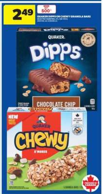 QUAKER DIPPS or CHEWY GRANOLA BARS