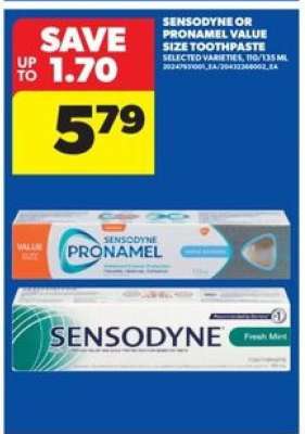 Sensodyne or Pronamel Value Size Toothpaste