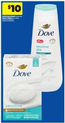 DOVE BAR SOAP OR BODY WASH