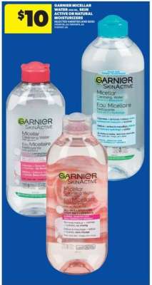 Garnier Micellar Water or Skin Active or Natural Moisturizers