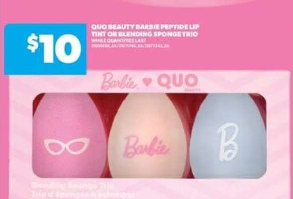 QUO Beauty Barbie Peptide Lip Tint or Blending Sponge Trio