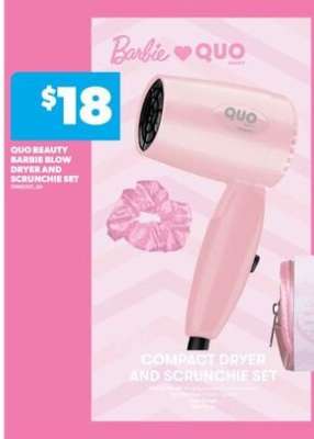QUO Beauty Barbie Blow Dryer and Scrunchie Set
