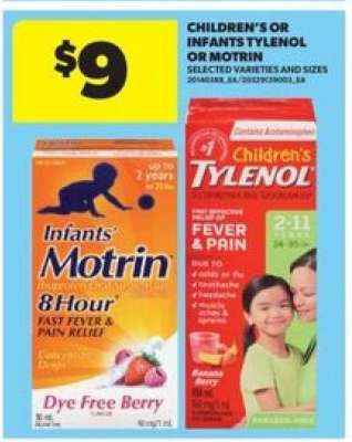 Children’s or Infants’ Tylenol or Motrin