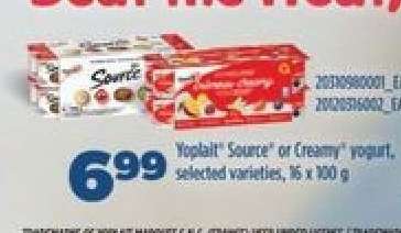 Yoplait Source or Creamy Yogurt