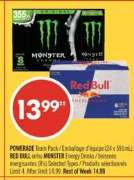 RED BULL or/ou MONSTER Energy Drinks / Boissons énergisantes