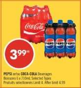 PEPSI or/au COCA-COLA Beverages