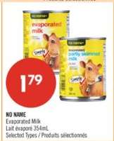 NO NAME EVAPORATED MILK