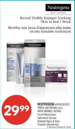 NEUTROGENA HYDRO BOOST, TRIPLE AGE REPAIR or/or RAPID WRINKLE REPAIR