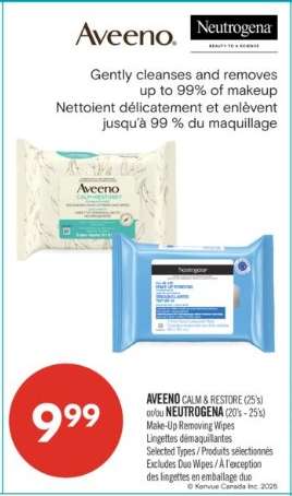AVEENO CALM & RESTORE (25's) ou/ou NEUTROGENA (20's - 25's)