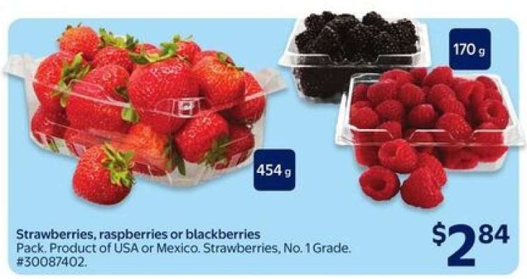 Strawberries, raspberries or blackberries