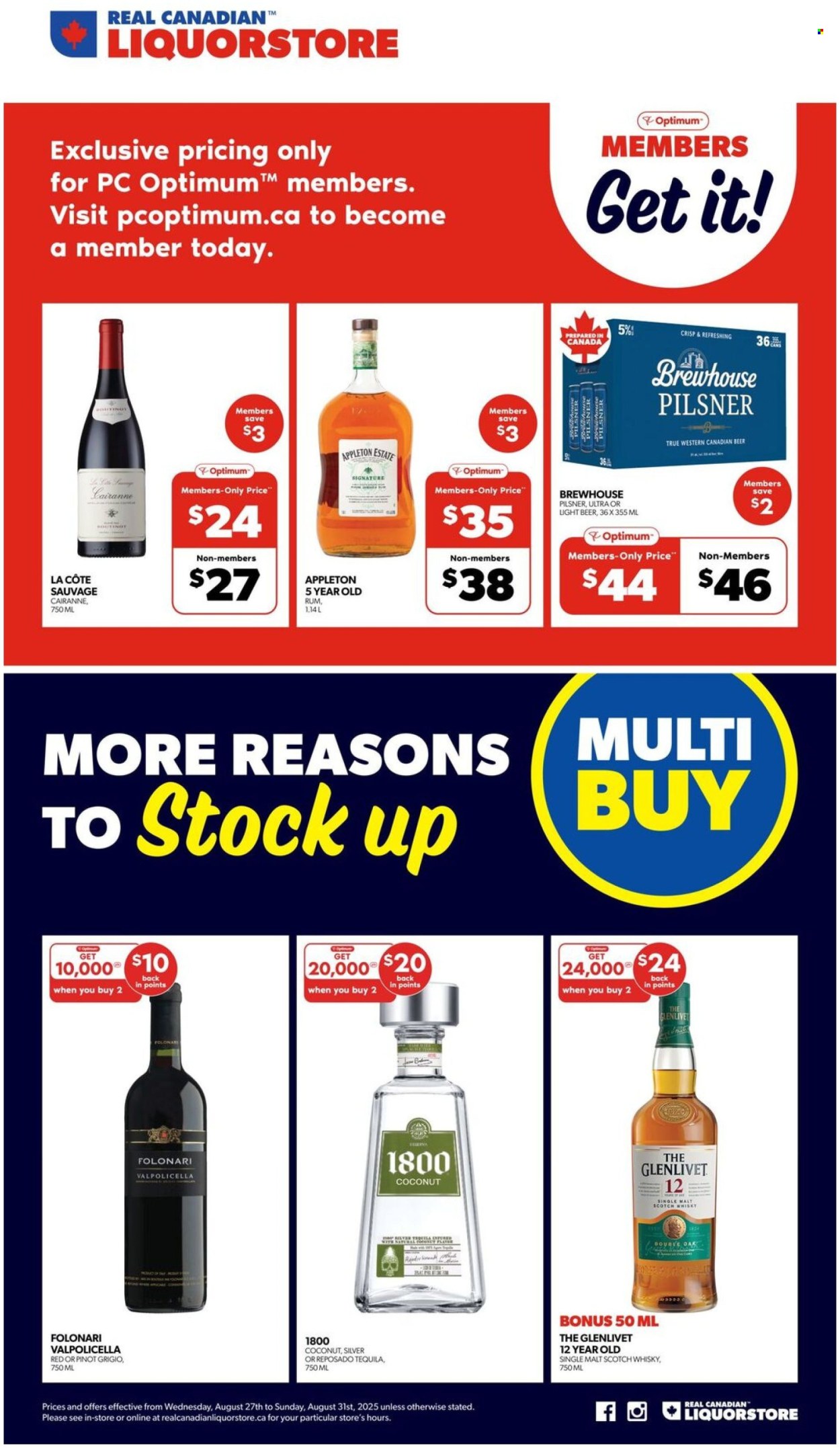 Real Canadian Liquorstore flyer - August 27, 2025 - August 31, 2025. Page 1