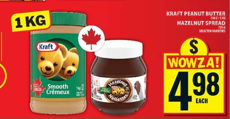 KRAFT PEANUT BUTTER / HAZELNUT SPREAD