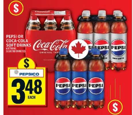 Pepsi or Coca-Cola Soft Drinks