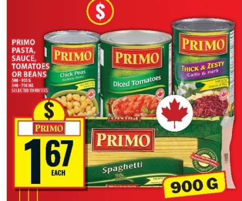 Primo Pasta Sauce, Tomatoes or Beans