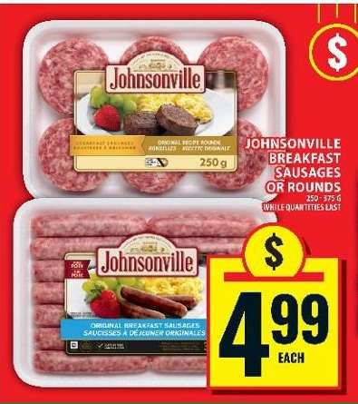 Johnsonville Breakfast Sausages or Rounds