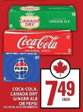 Coca-Cola, Canada Dry Ginger Ale or Pepsi