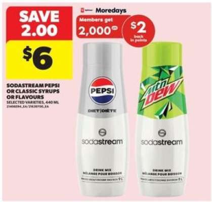 SodaStream Pepsi or Classic Syrups or Flavours