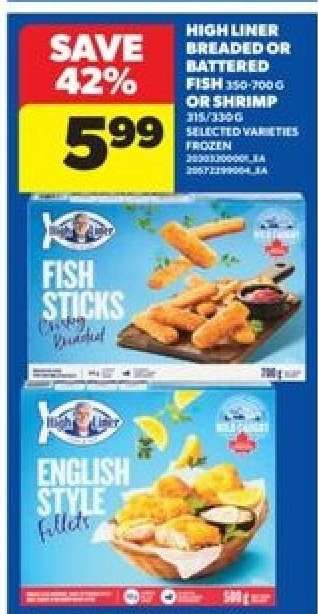 High Liner Breaded or Battered Fish or Shrimp