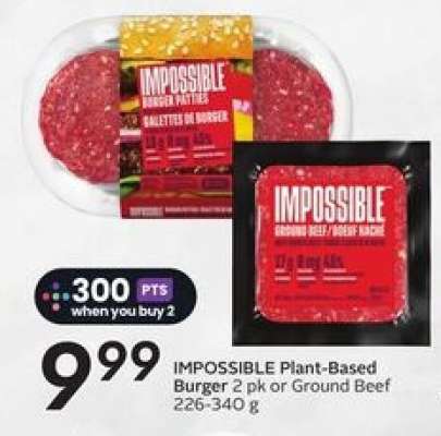IMPOSSIBLE Plant-Based Burger 2 pk or Ground Beef