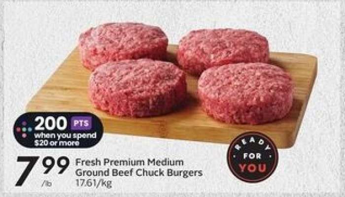 Fresh Premium Medium Ground Beef Chuck Burgers