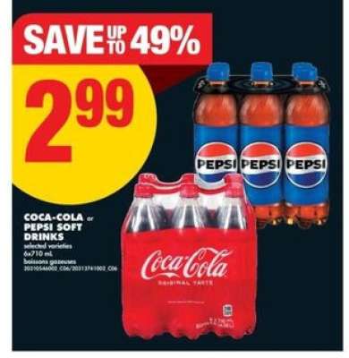 COCA-COLA or PEPSI SOFT DRINKS