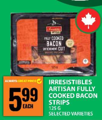 Irresistibles Artisan Fully Cooked Bacon Strips