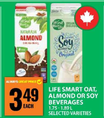 Life Smart Oat, Almond or Soy Beverages