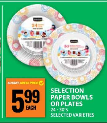 SELECTION PAPER BOWLS OR PLATES