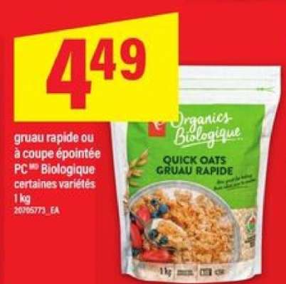 PC Organics Biologique Quick Oats