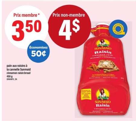 pain aux raisins à la cannelle Sunmaid