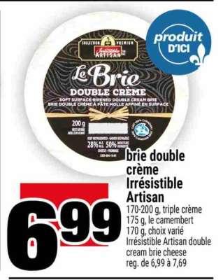 BRIE DOUBLE CRÈME IRRÉSISTIBLE ARTISAN
