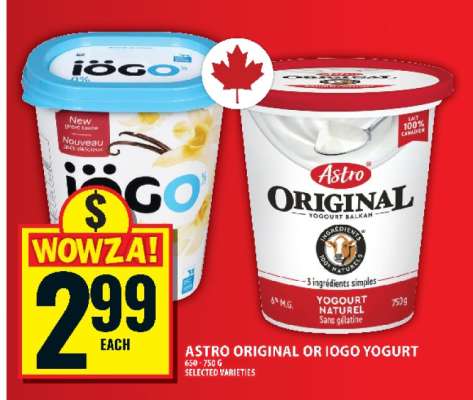 ASTRO ORIGINAL OR IOGO YOGURT