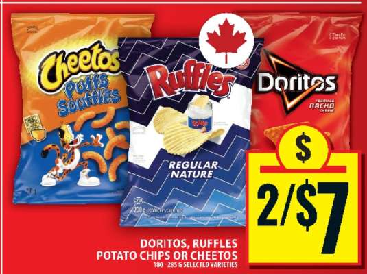 Doritos, Ruffles Potato Chips or Cheetos