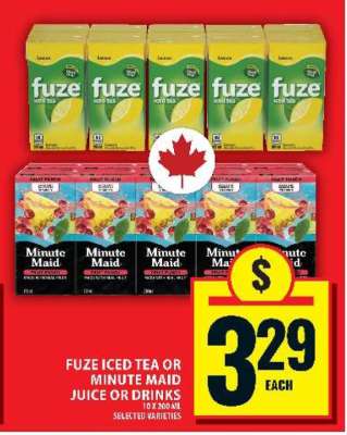 Fuze Iced Tea or Minute Maid Juice or Drinks