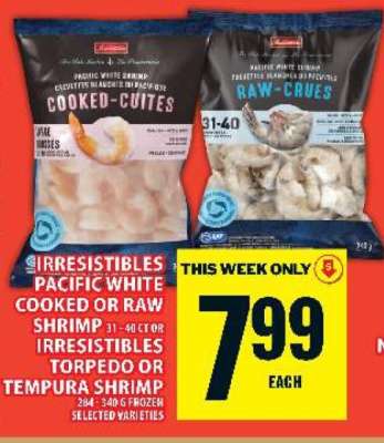 Irresistibles Pacific White Cooked or Raw Shrimp