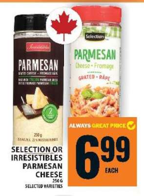 SELECTION OR IRRESISTIBLES PARMESAN CHEESE