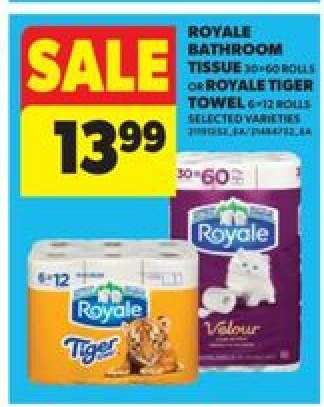 Royale Bathroom Tissue or Royale Tiger Towel
