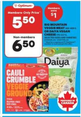Big Mountain Veggie Meat or Daiya Vegan Cheese