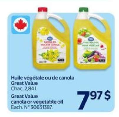 Great Value Canola or Vegetable Oil