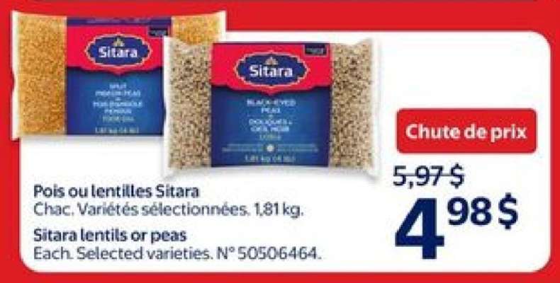Sitara lentils or peas