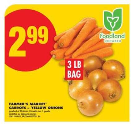 FARMER'S MARKET CARROTS or YELLOW ONIONS
