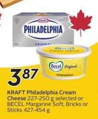 KRAFT Philadelphia Cream Cheese or BECEL Margarine