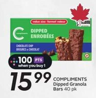COMPLIMENTS Dipped Granola Bars 40 pk