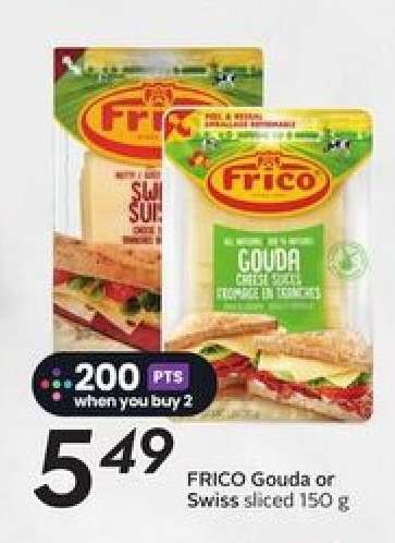 FRICO Gouda or Swiss sliced 150 g