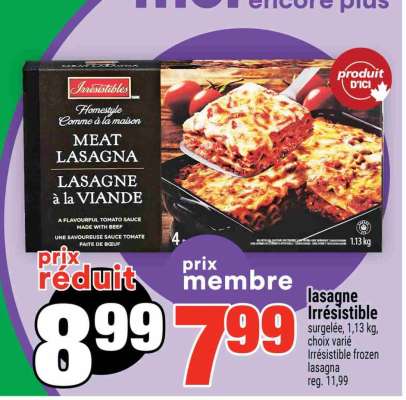 LASAGNE IRRÉSISTIBLE